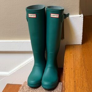 HUNTER Green/Teal Women's Winter & Rain Boots
